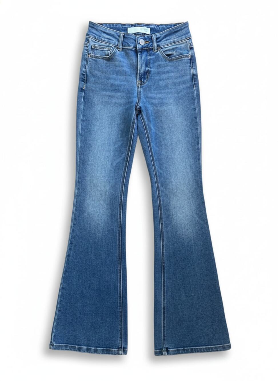 Bridge by Sly High Rise Flare Jeans Womens Blue Denim Stretch